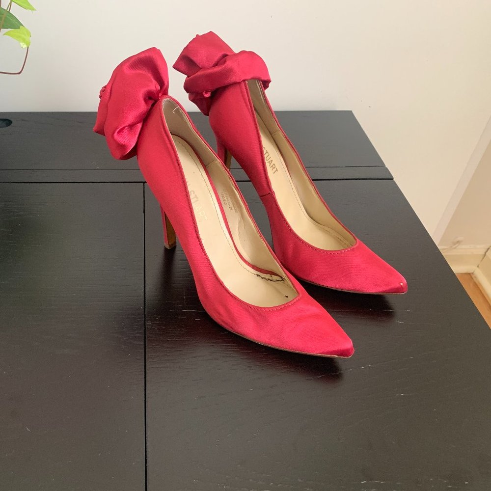 Colin Stuart Pink Satin Pumps, 7.5